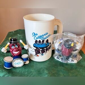 Classic California Raisins Mug and Drumming Figurines